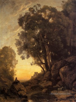 romantique romantisme Tableau Peinture - L’italien soir de chevreuil plein air romantisme Jean Baptiste Camille Corot